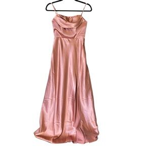 Birdy Grey Blush Pink Satin Maxi Dress
